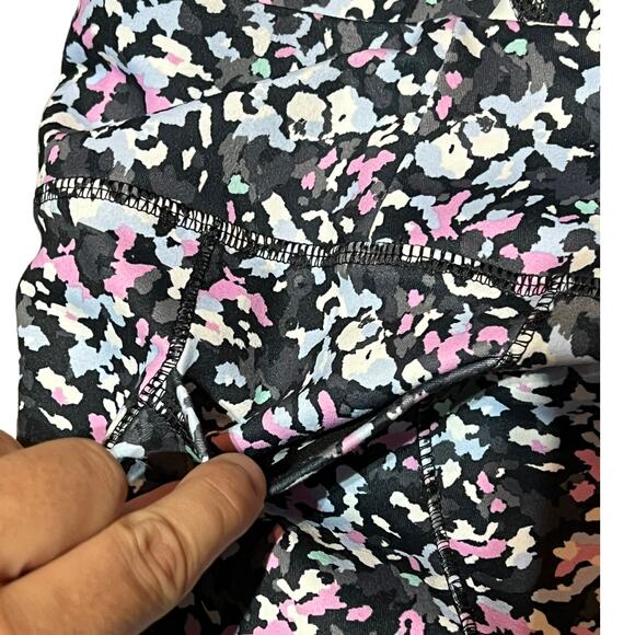 Avia Pink Blue Abstract High Waist Athletic Leggings Recycled Fabric L 10-12 - Picture 10 of 16